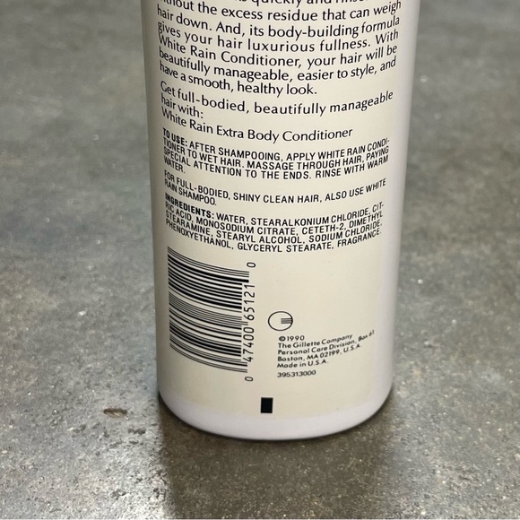 Vintage 1990 White Rain Conditioner Extra Body 15 Oz USA Made READ - Picture 5 of 6